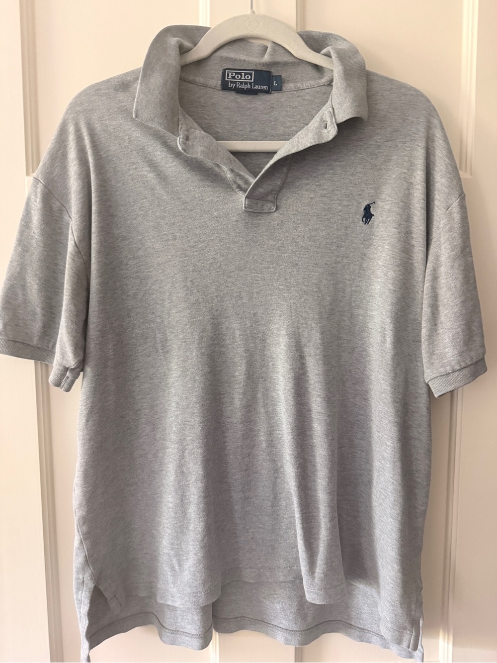 Men’s Polo by Ralph Lauren Heather Gray Short-Sleeve Polo with Navy Pony